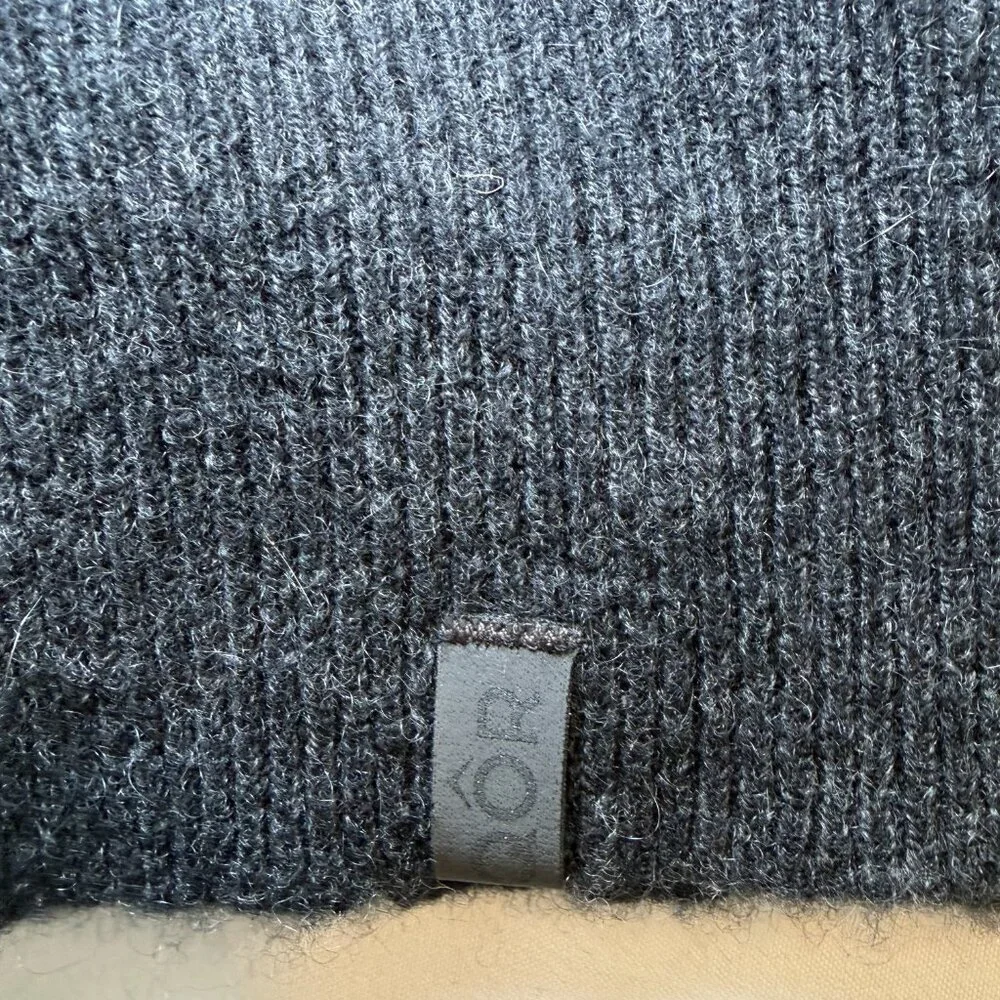 QOR 100% Cashmere 1/4 Zip Gray Thermal Sweater Large